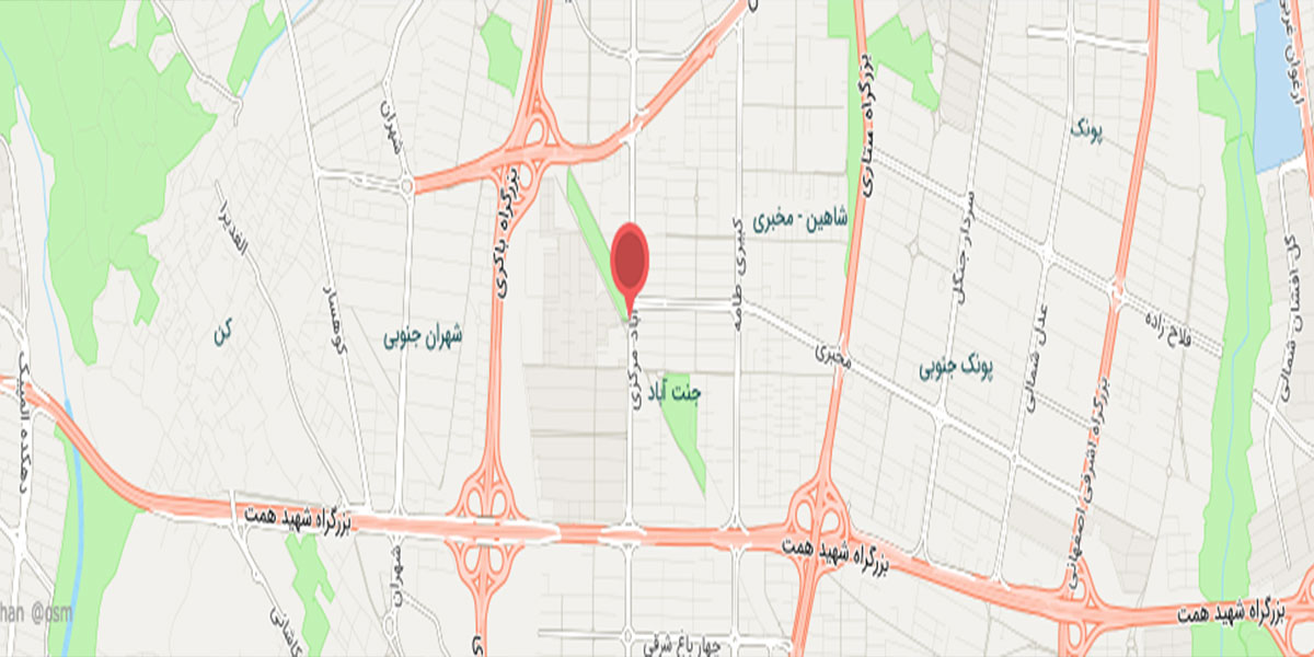 جنت آباد تهران روی نقشه